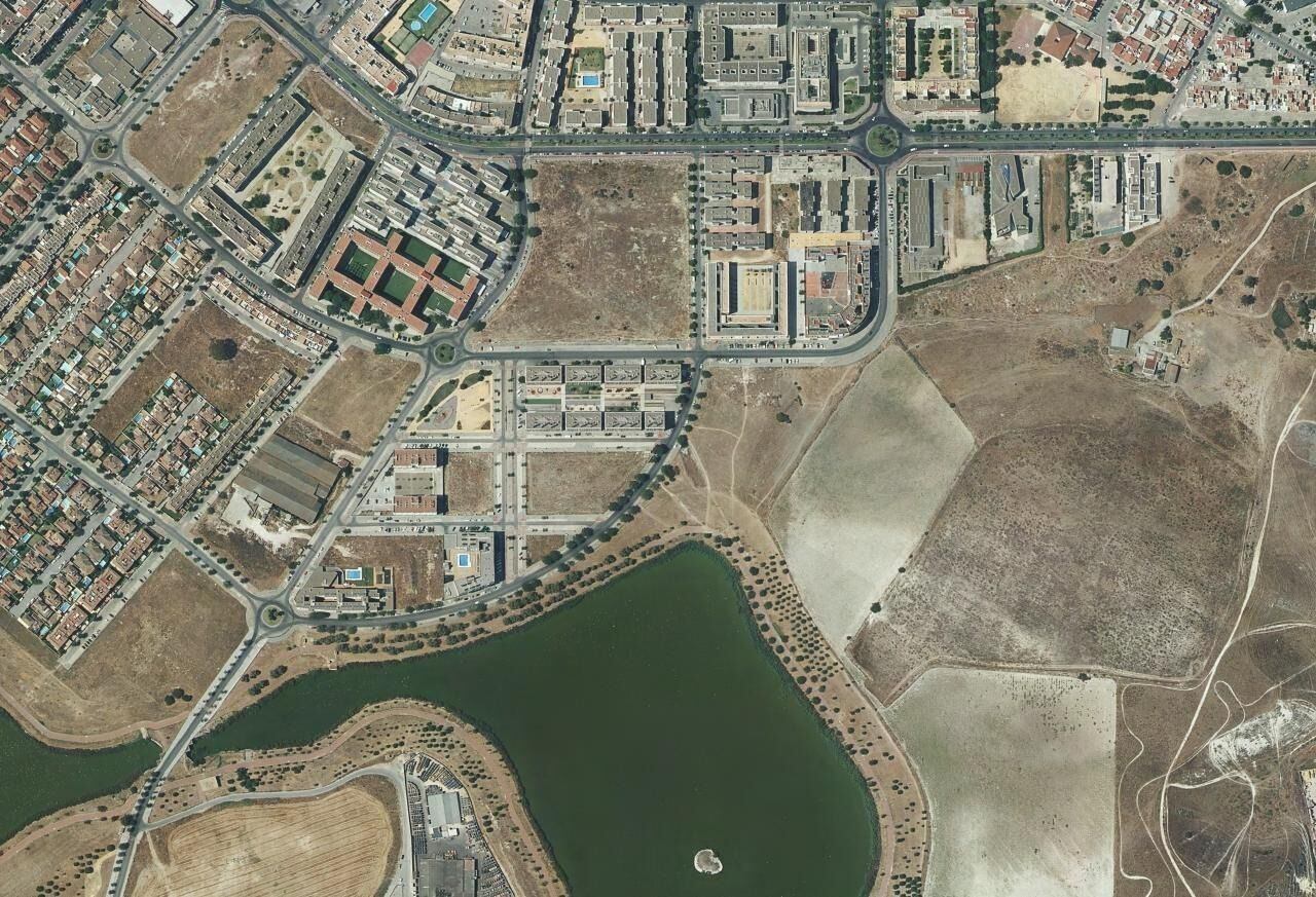 Vista aérea de los terrenos