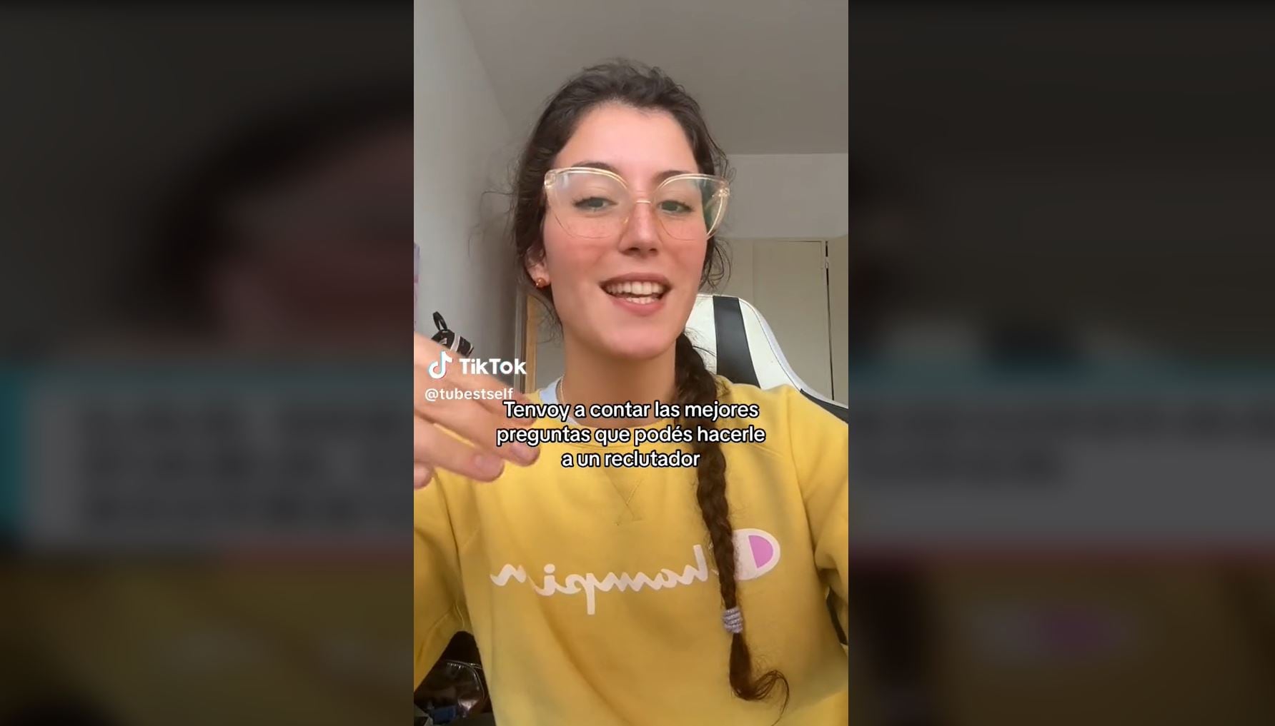 Valentina, reclutadora que ha compartido en TikTok trucos para hacer una buena entrevista de trabajo