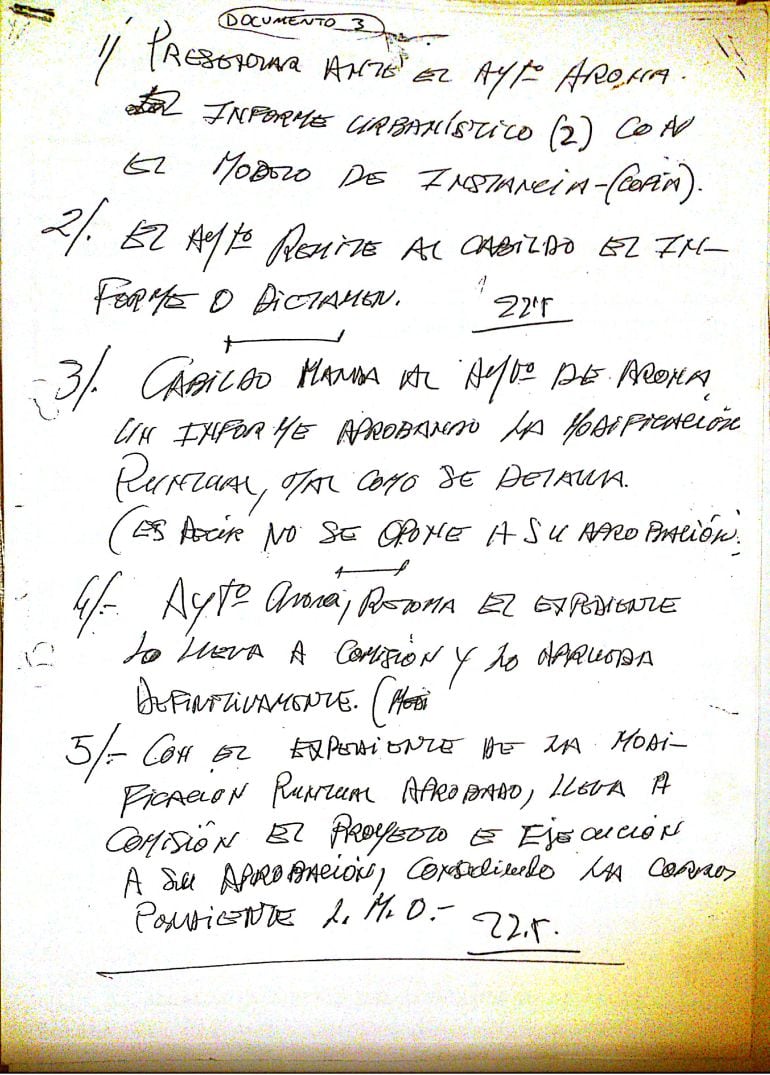 Carta presuntamente escrita de puño y letra por Arsenio Zamora Toledo y que ha sido presentada como prueba en el juicio. 