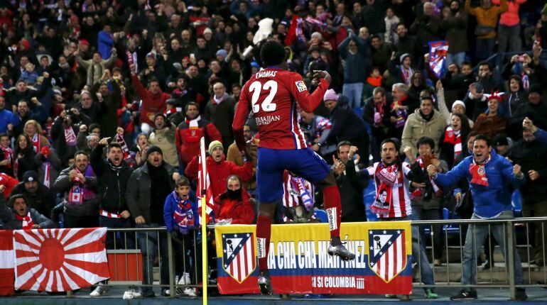 Thomas celebra el gol 