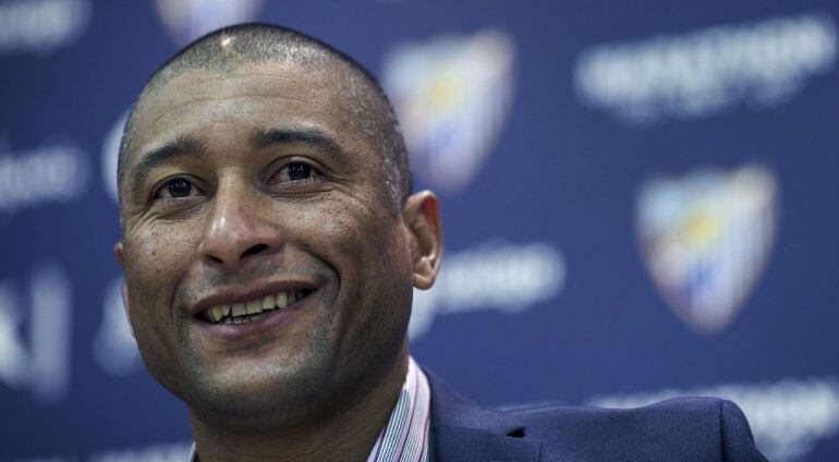 Marcelo Romero, durante su presentación como técnico del Málaga