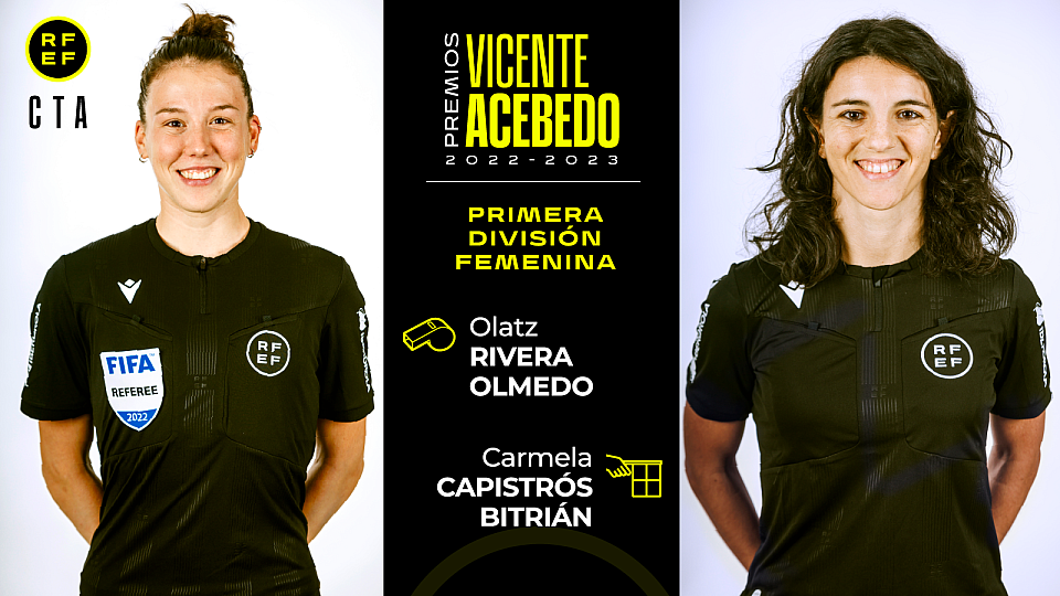 Carmela Capistrós, a la derecha, ha sido elegida como mejor asistente en la Primera División femenina