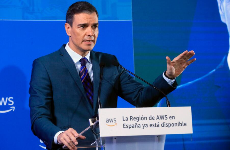 Pedro Sánchez durante una intervención