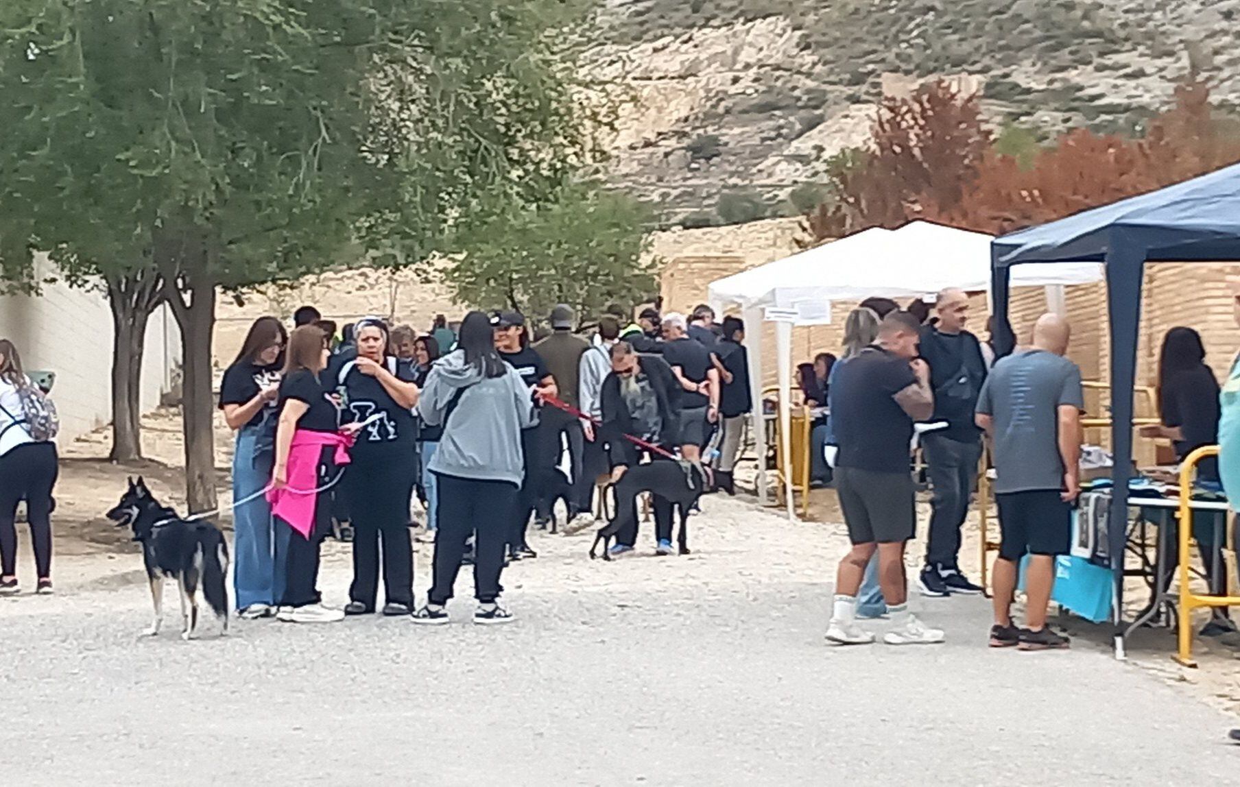 Inicio de la marcha antes de la lluvia