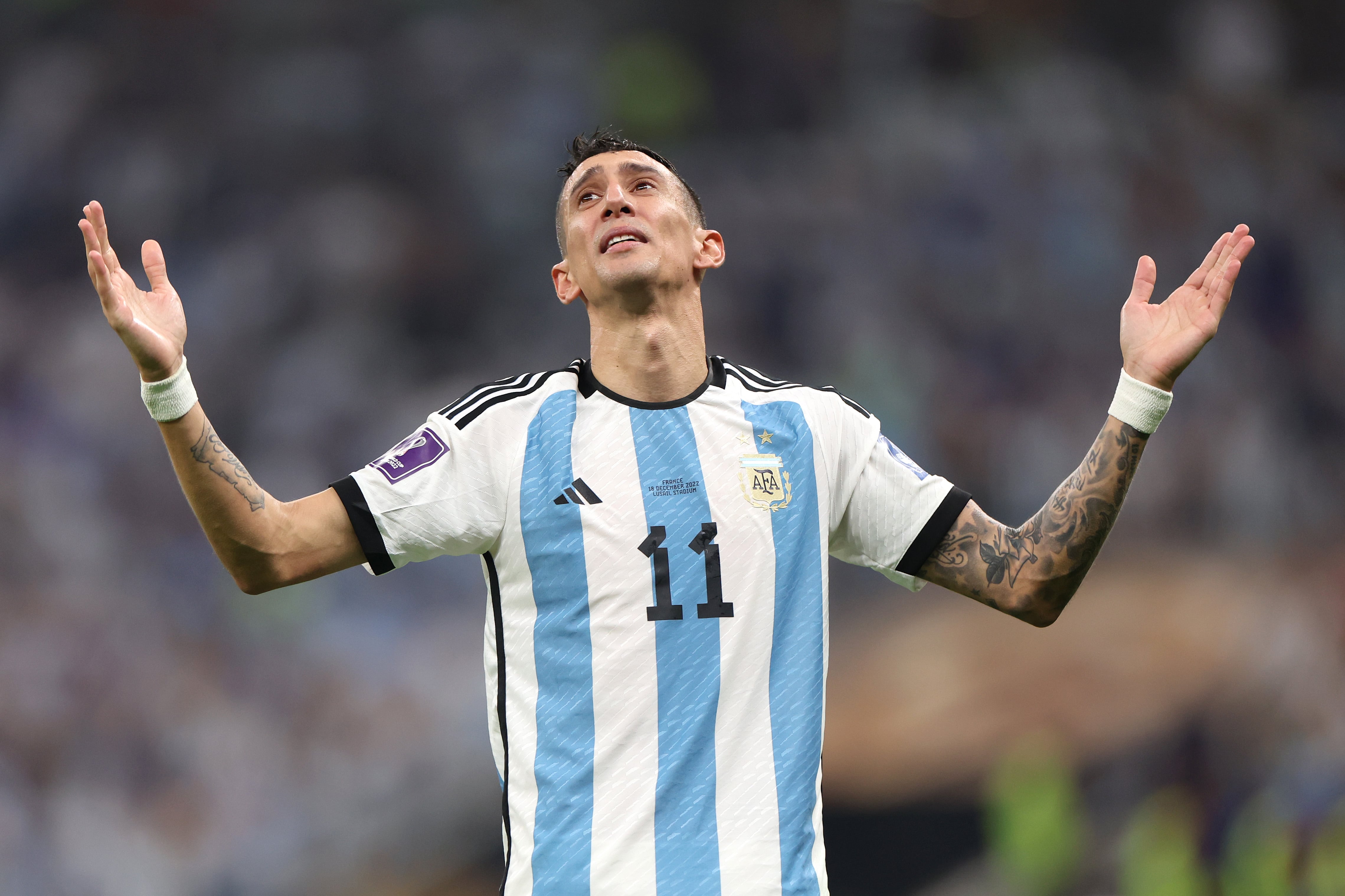 Di María rompe a llorar tras el segundo tanto de Argentina.