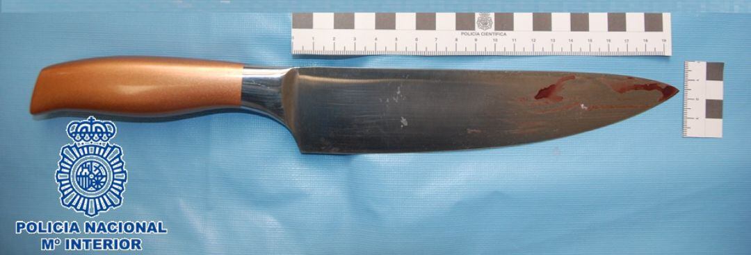 El cuchillo intervenido por la Policía