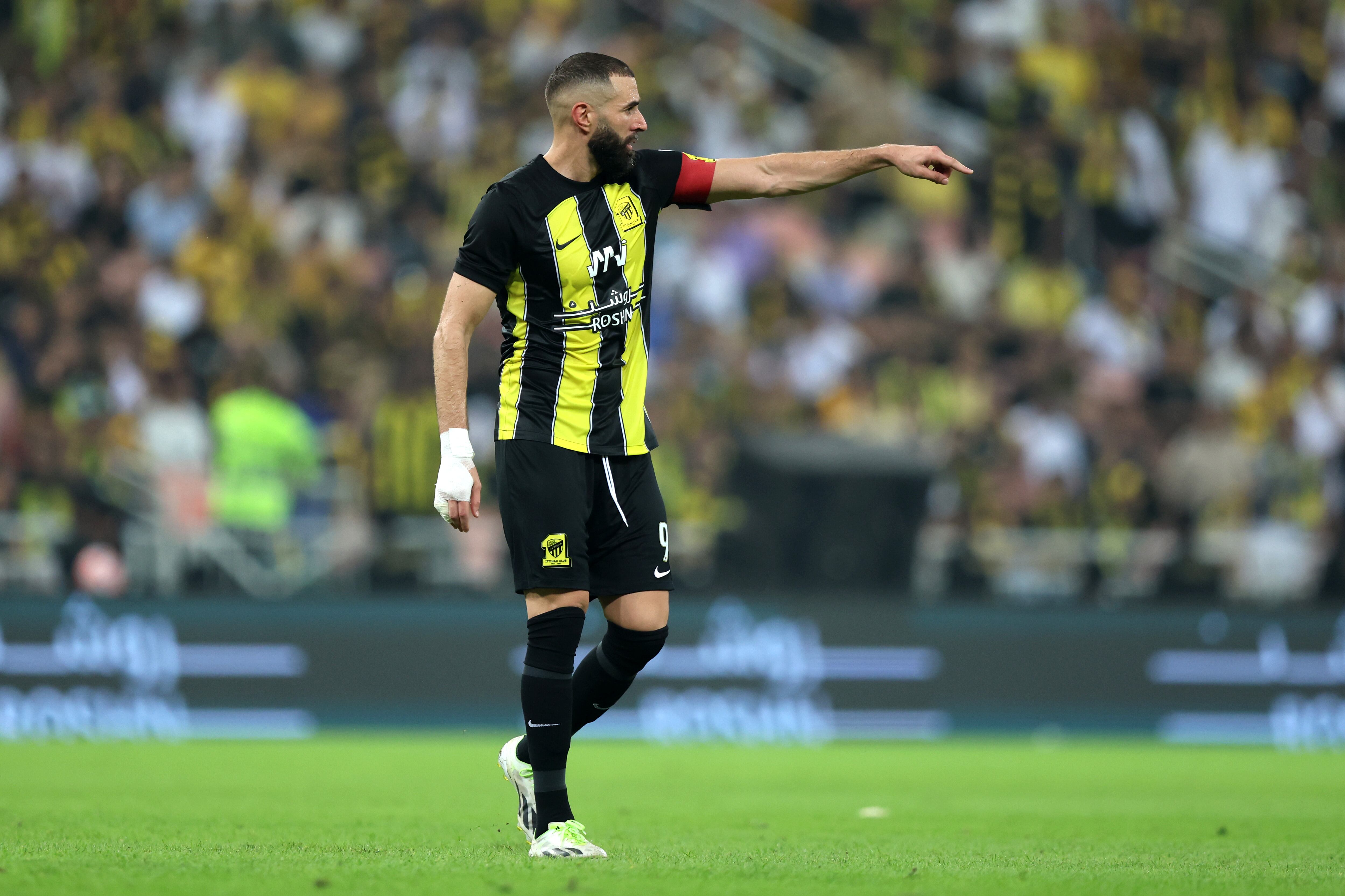 Karim Benzema, durante un partido con el Al-Ittihad contra el Al-Ahli