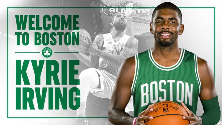 Kyrie Irving luciendo sus nuevos colores.