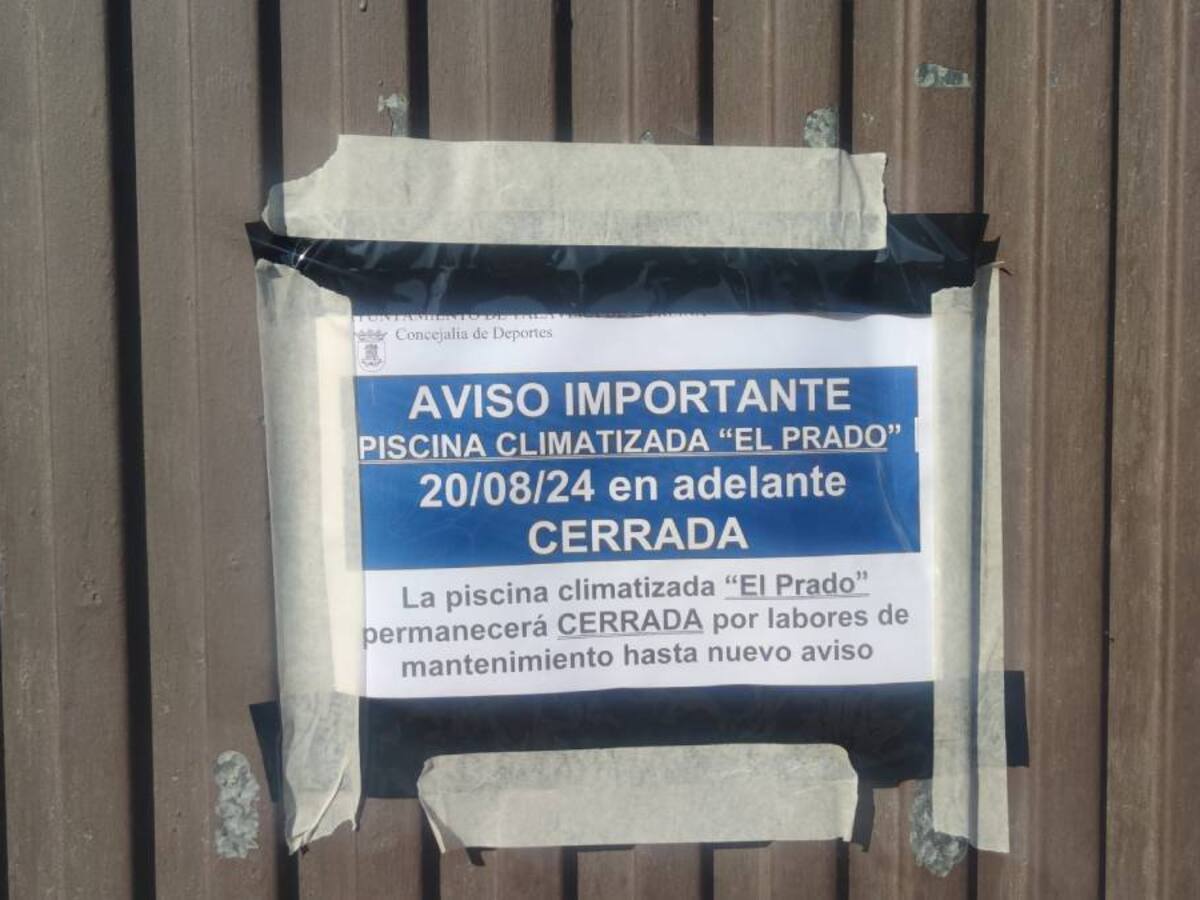Cerrada la piscina climatizada "El Prado"