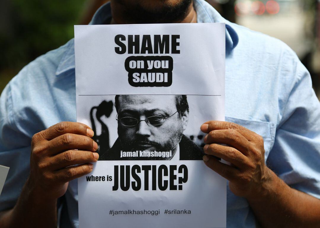 Imagen de archivo de una manifestación en protesta contra el asesinato del periodista saudí Jamal Khashoggi