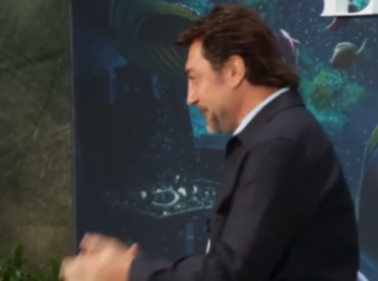 Javier Bardem en la presentación de &#039;La Sirenita&#039; / Twitter