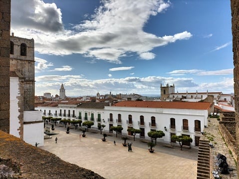 Plaza de Santa María en Olivenza (Badajoz)