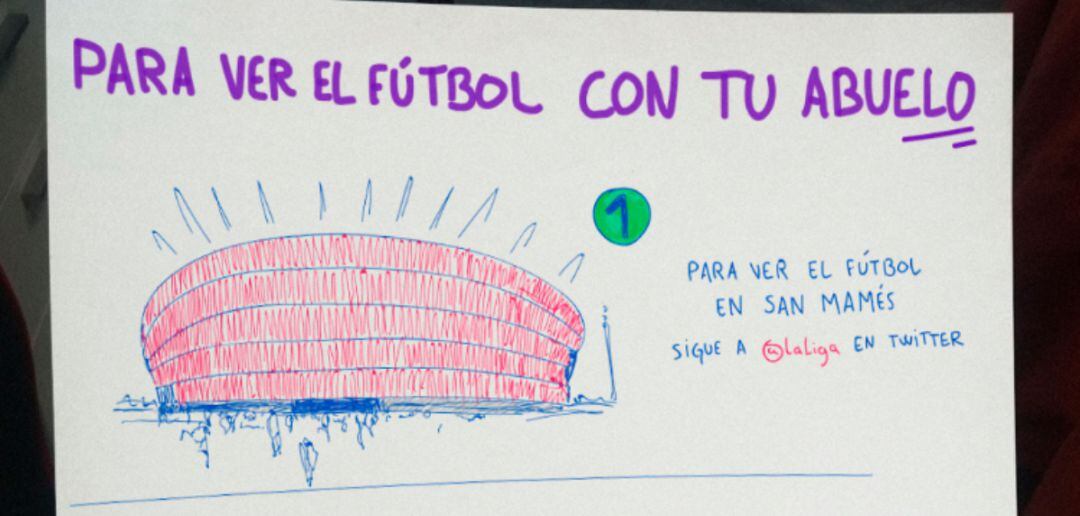 La respuesta de La Liga al joven que dibujó el mando de la tele a su abuelo para que pudiese ver el fútbol