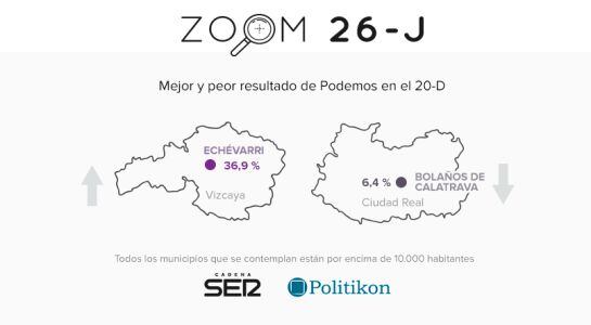 Mejor y peor resultado de Podemos en el 20-D.