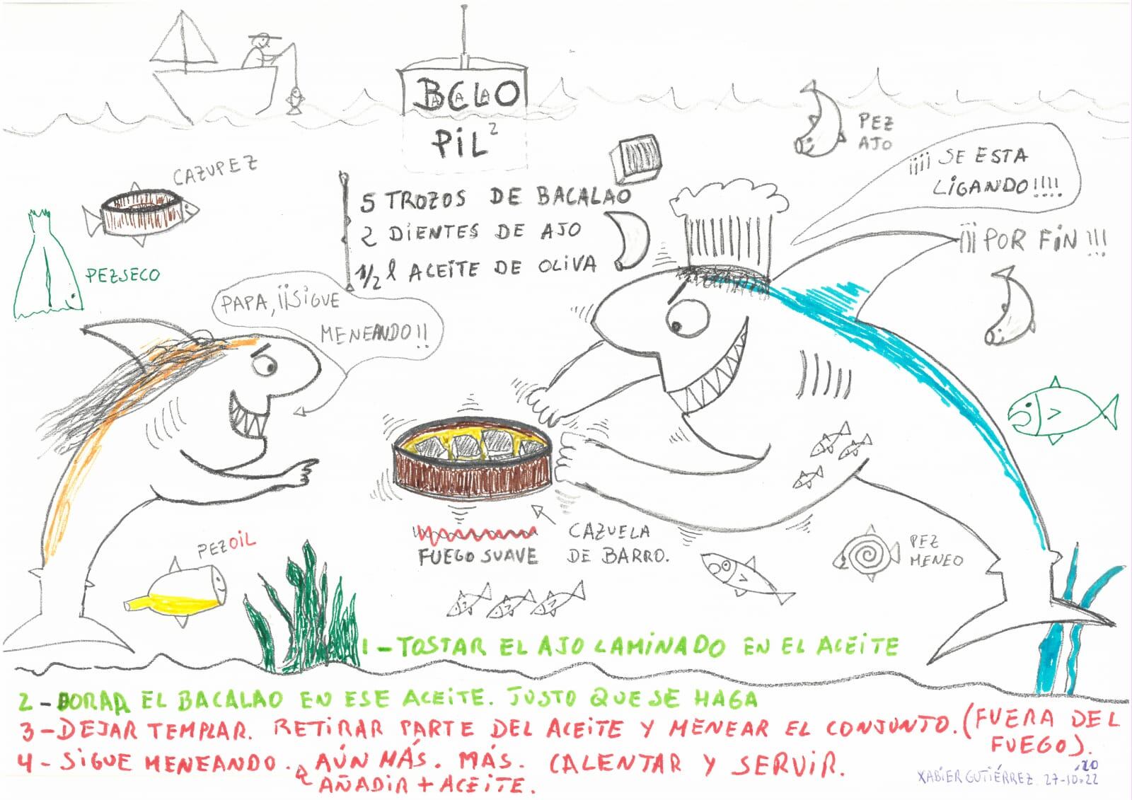 Receta del &#039;bacalao al pil pil&#039;, con tiburones incluidos