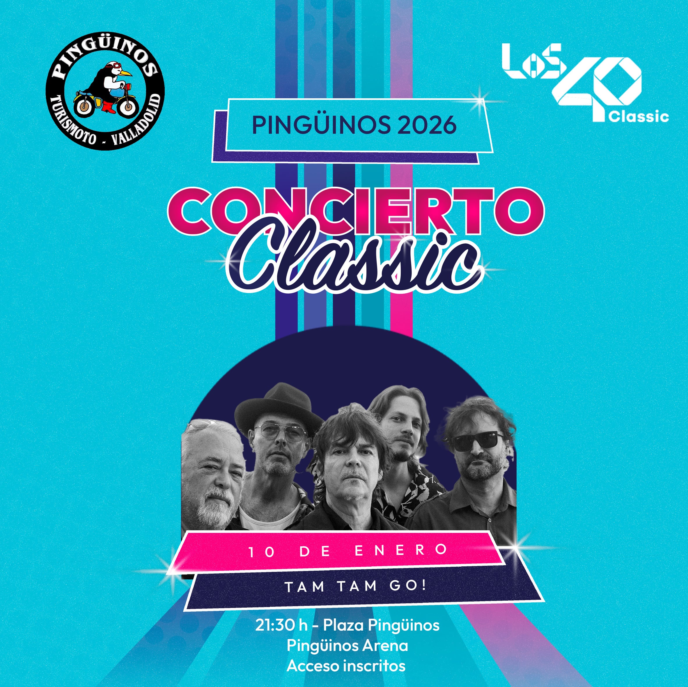 Tam Tam Go! pone banda sonora a la noche del 10 de enero en Pingüinos 2026