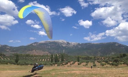 Aterrizaje de parapente