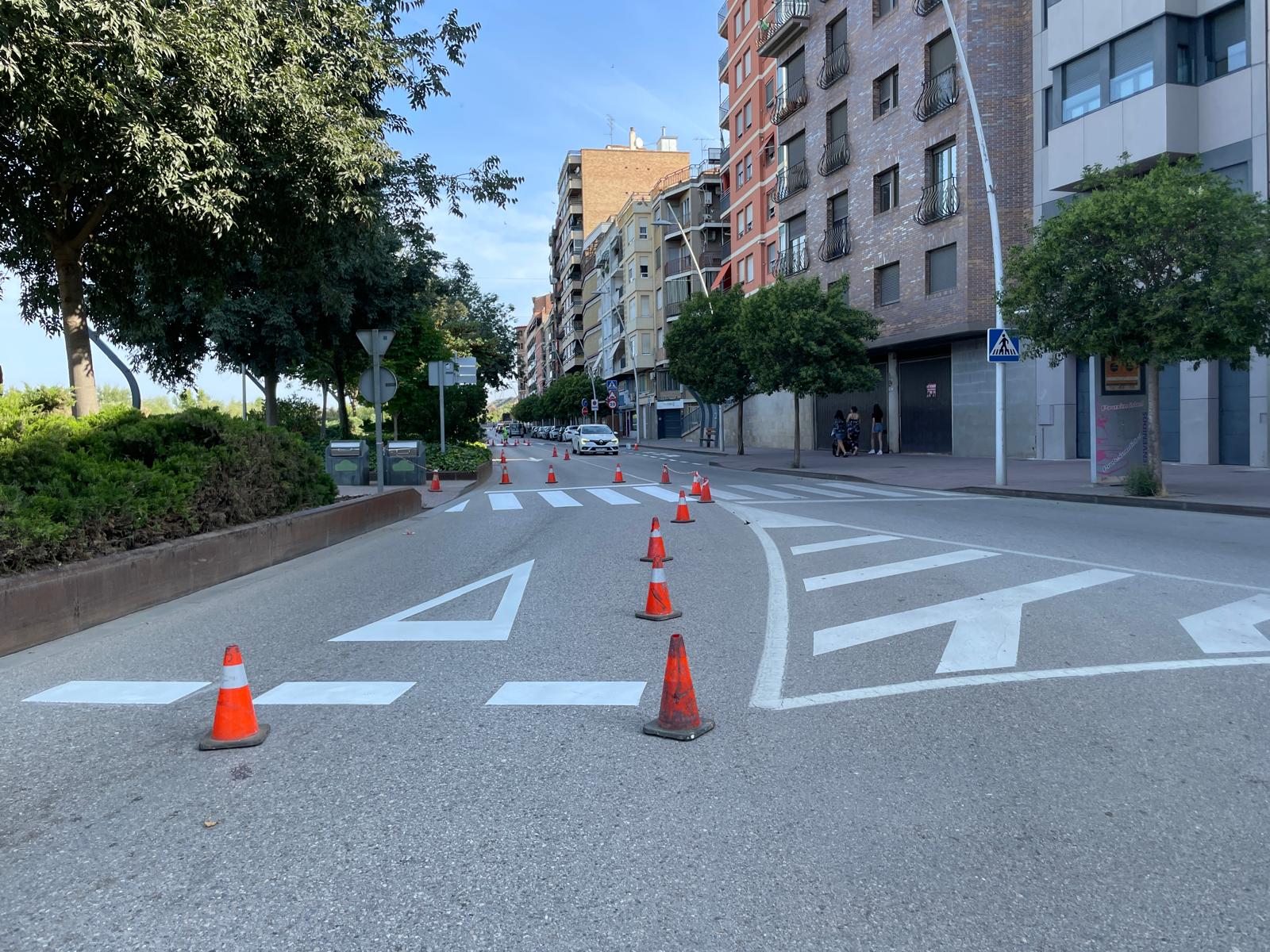 Fraga renueva la pintura vial del casco histórico. Foto: Ayuntamiento de Fraga