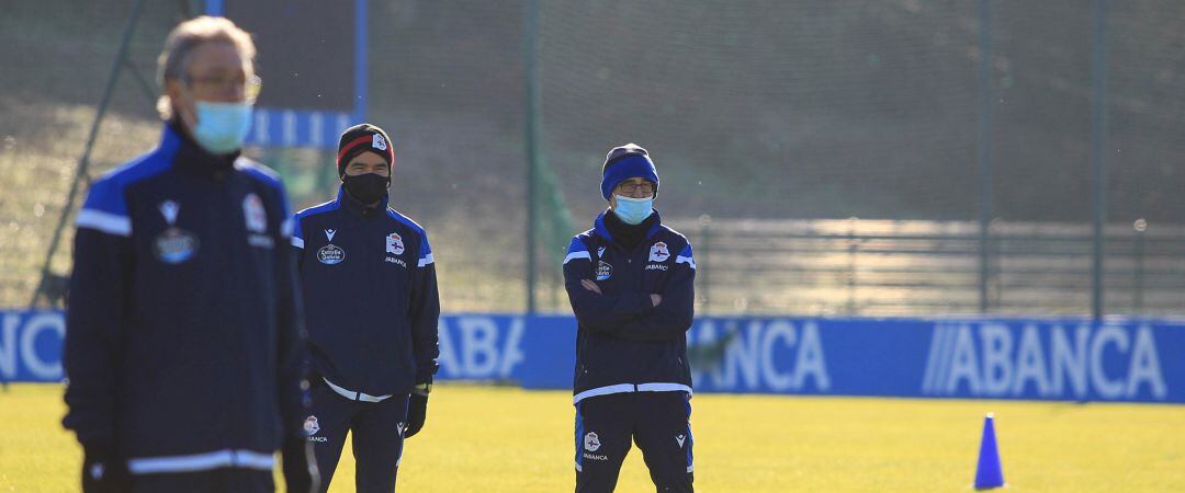 Fernando Vázquez, en su último entrenamiento