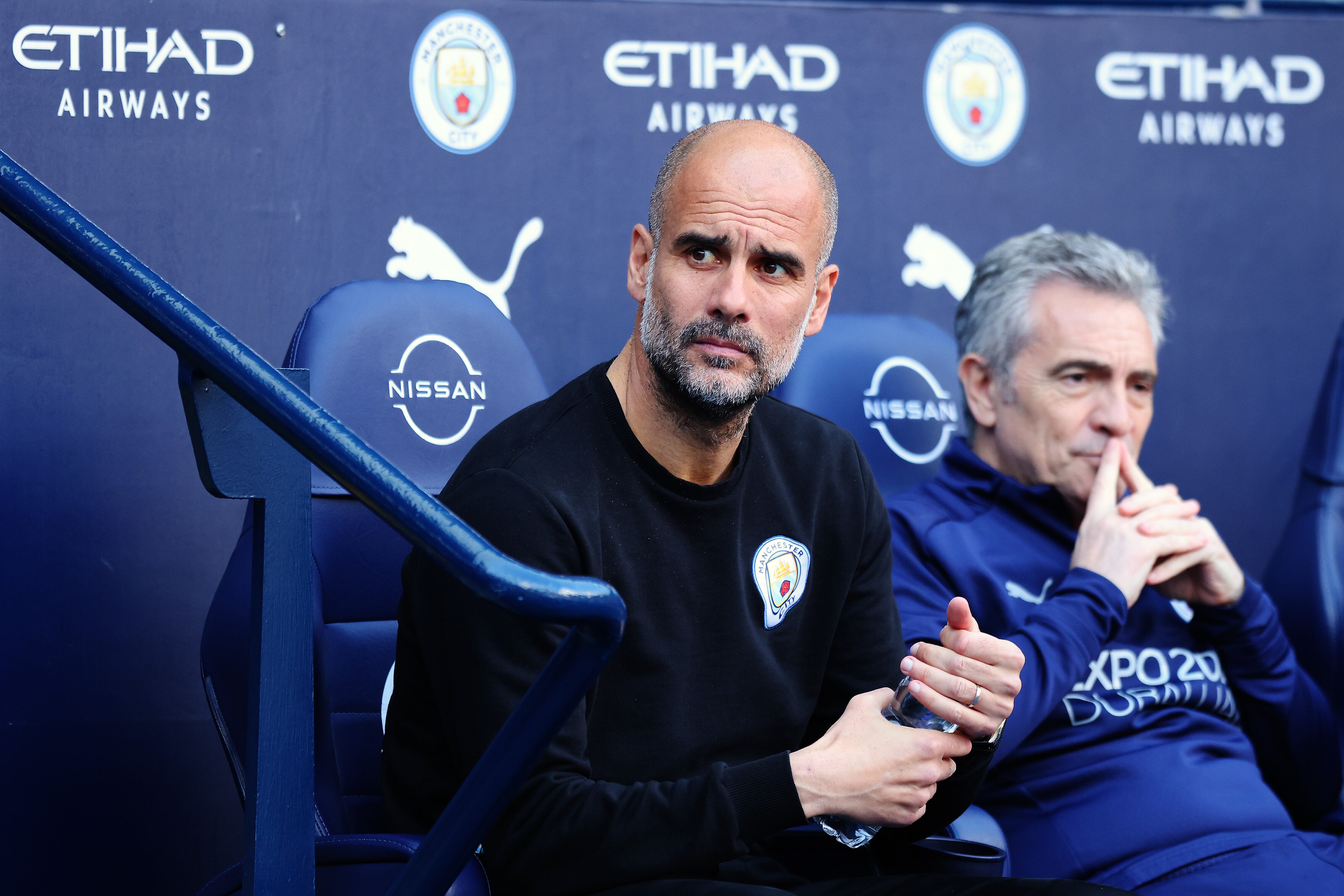 Pep Guardiola, durante uno de los partidos del City (Photo by Matt McNulty - Manchester City/Manchester City FC via Getty Images)