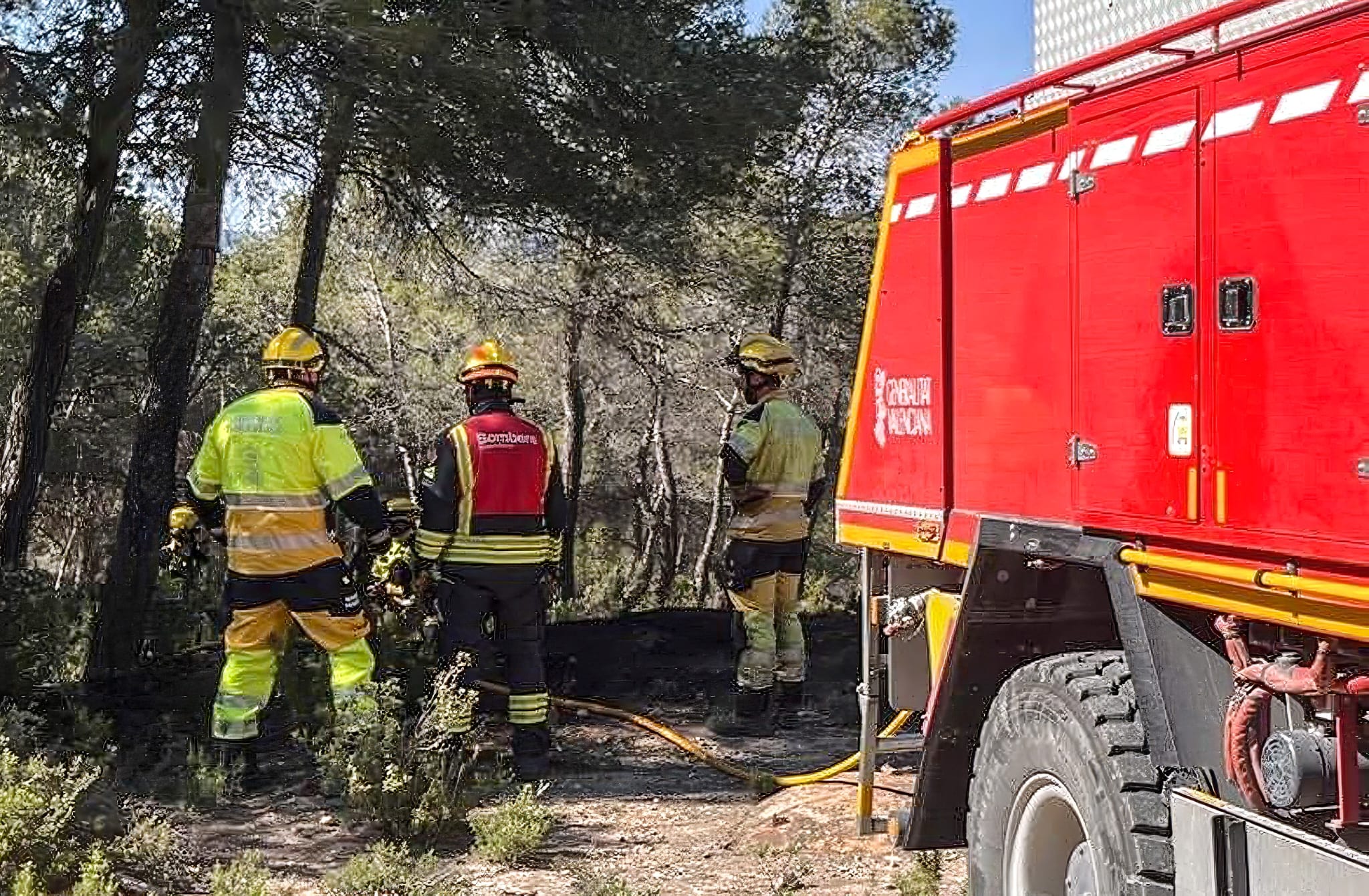 Intervención de los bomberos este jueves en Biar