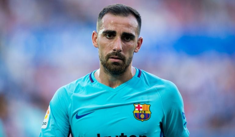 Paco Álcacer durante un partido con el Barça 