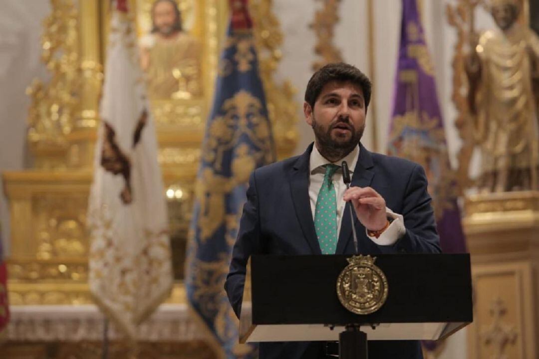 El presidente de la Región de Murcia, Fernando López Miras, pronuncia el pregón de la Semana Santa de Lorca 2019