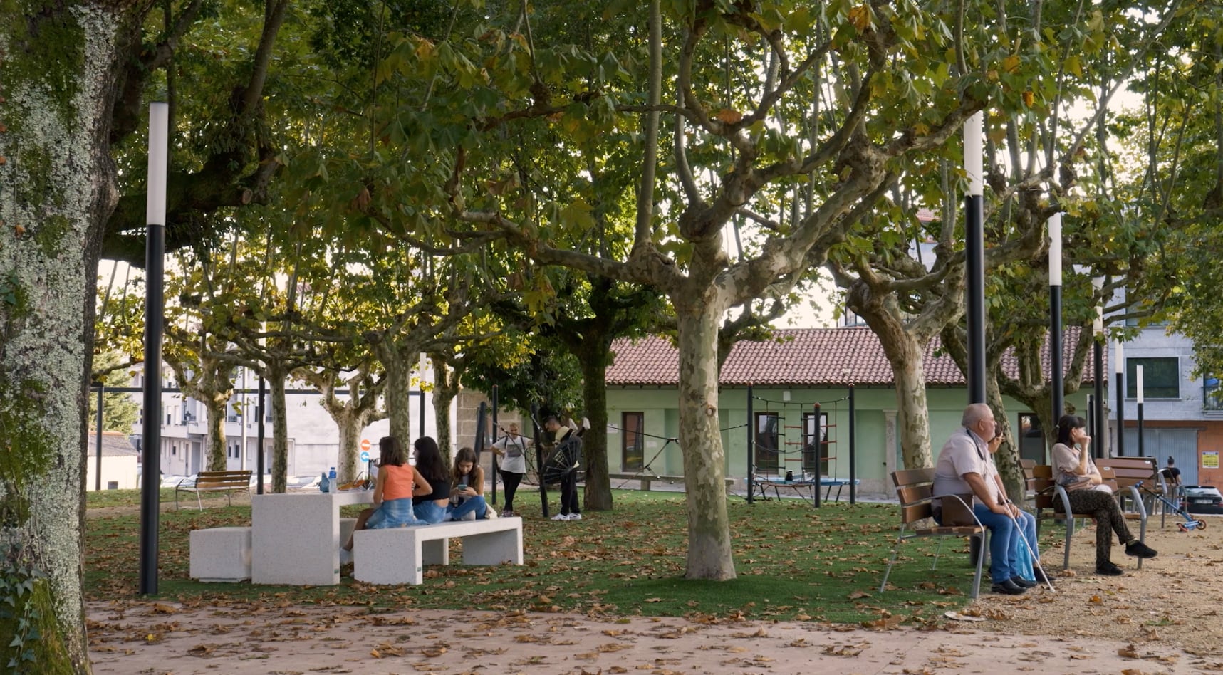 Campo da Feira en Tomiño despois das obras de remodelación