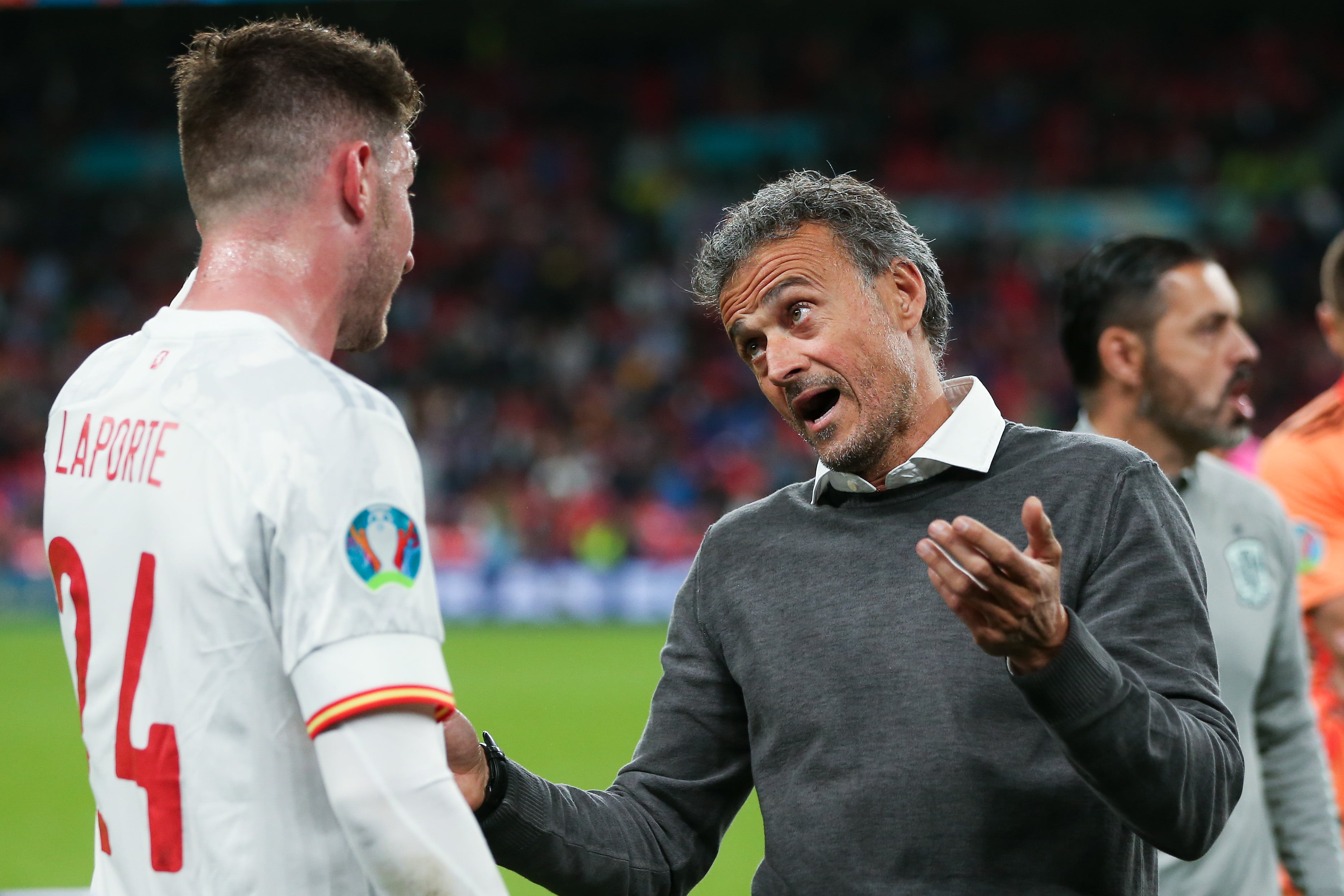 Laporte con Luis Enrique en la EURO 2020