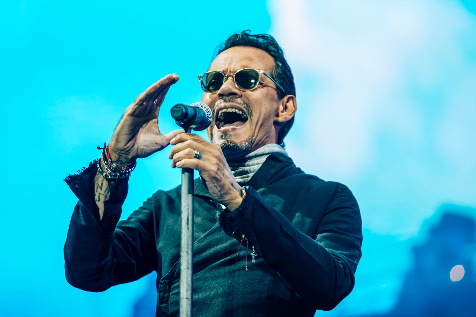 Marc Anthony durante un concierto de su gira &quot;Pa&#039; lla voy Tour&quot; en España. EFE/Óscar Corral.