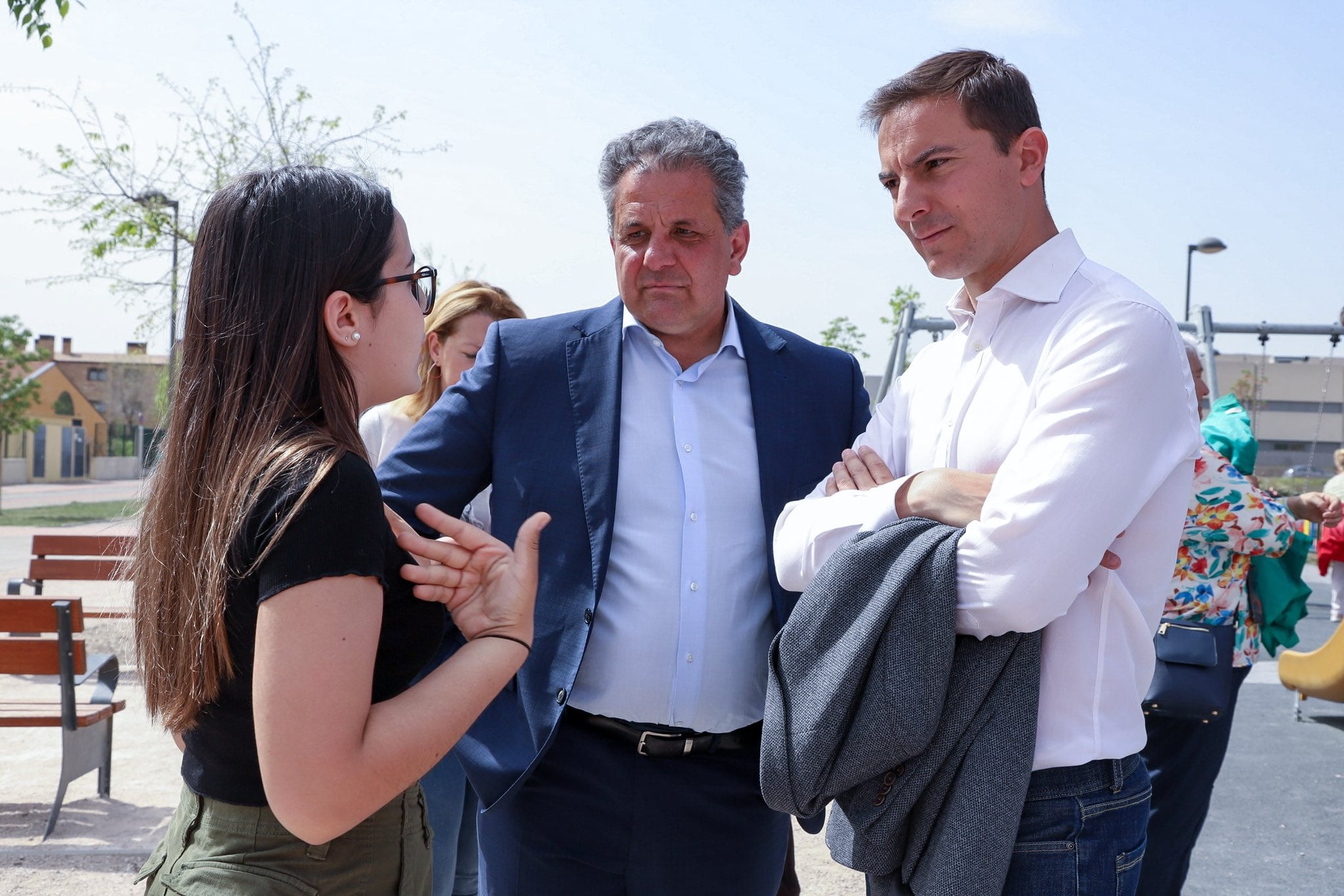 Ramón Jurado y Juan Lobato, alcalde de Parla y candidato socialista a la Comunidad de Madrid, respectivamente, durante el acto que vulneró la normativa según la Junta Electoral