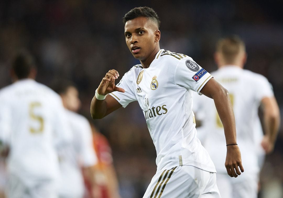 Rodrygo celebra uno de los tres goles ante el Galatasaray