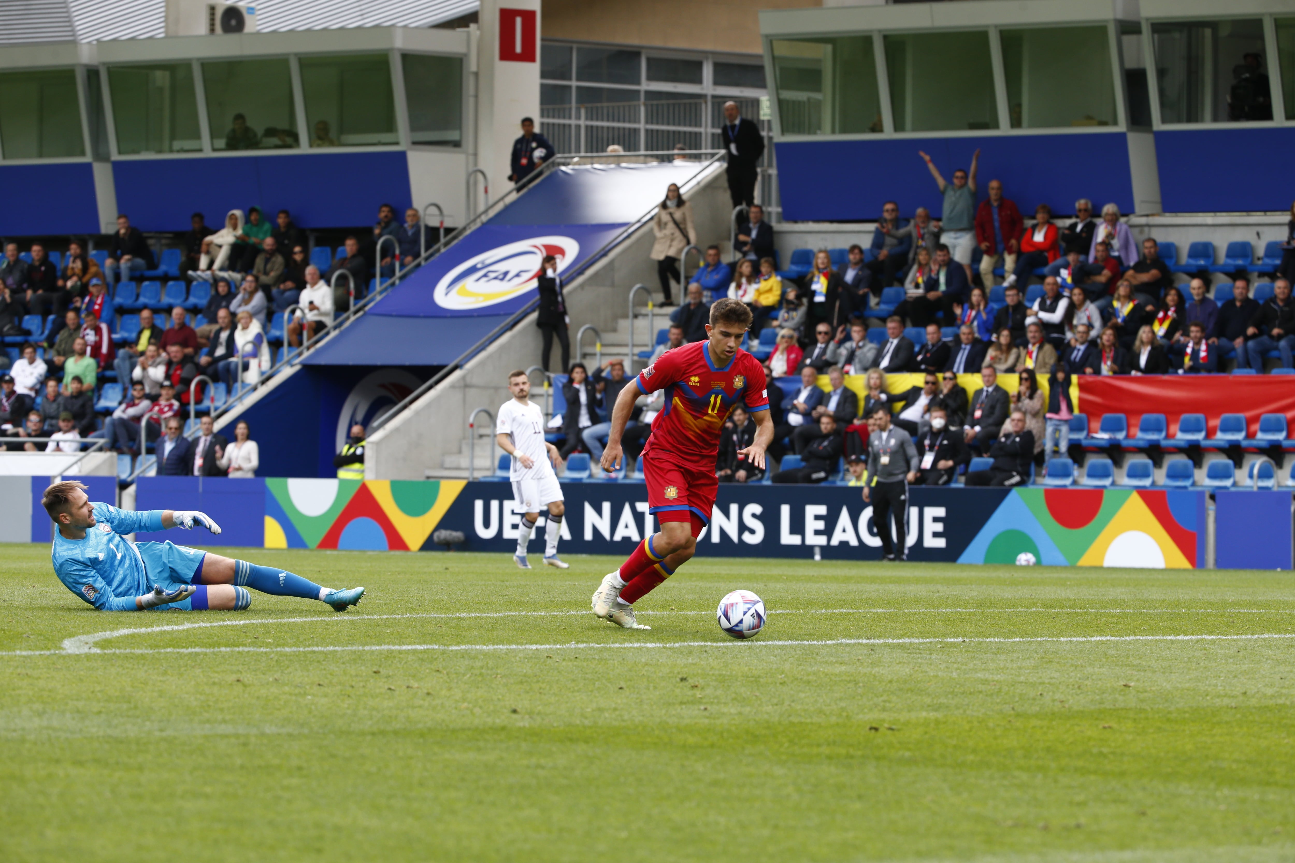 L&#039;autor del gol de la selecció, Berto Rosas.