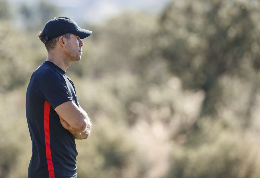 Simeone en una de las sesiones preparatorias