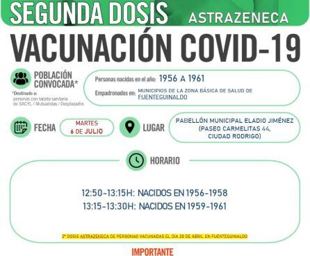Información de la vacunación en Ciudad Rodrigo