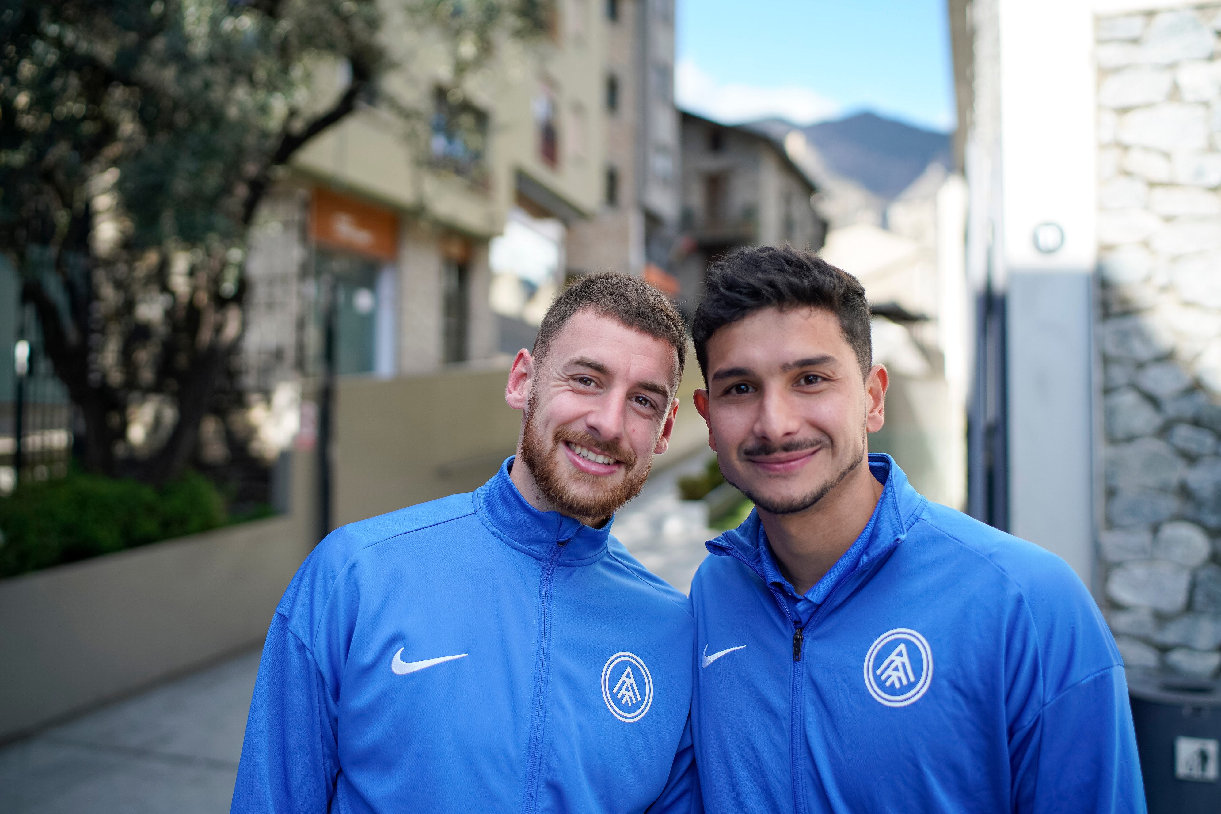 Els capitans de l'FC Andorra, Sergio Molina i Nico Ratti