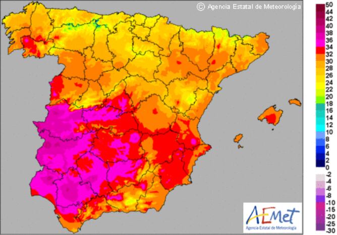 Los termómetros suben hasta los 40 grados en gran parte de España