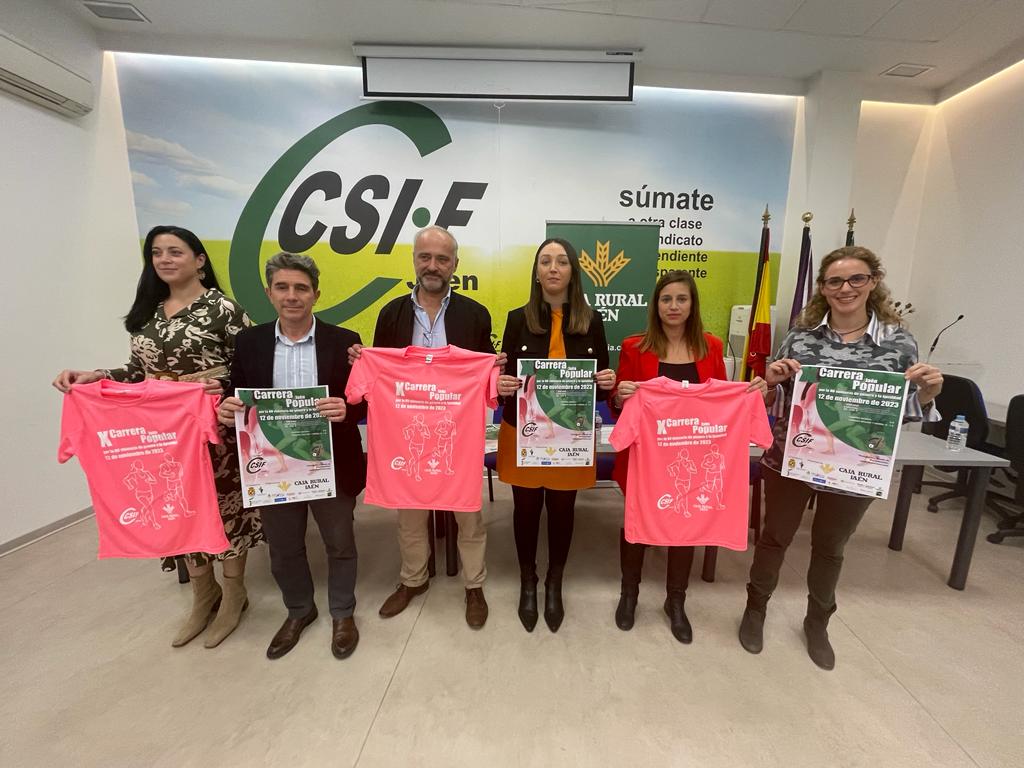 Momento de la presentación de la prueba con autoridades y representantes del sindicato CSIF organizadores del evento