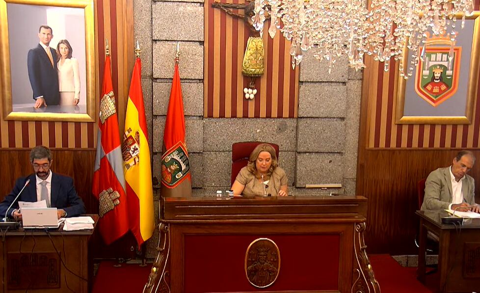 La alcaldesa de Burgos, Cristina Ayala, en una sesión del pleno