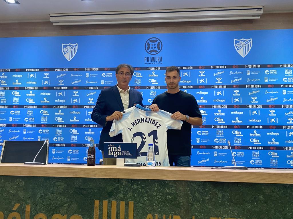 Juan Hernández presentado con el Málaga