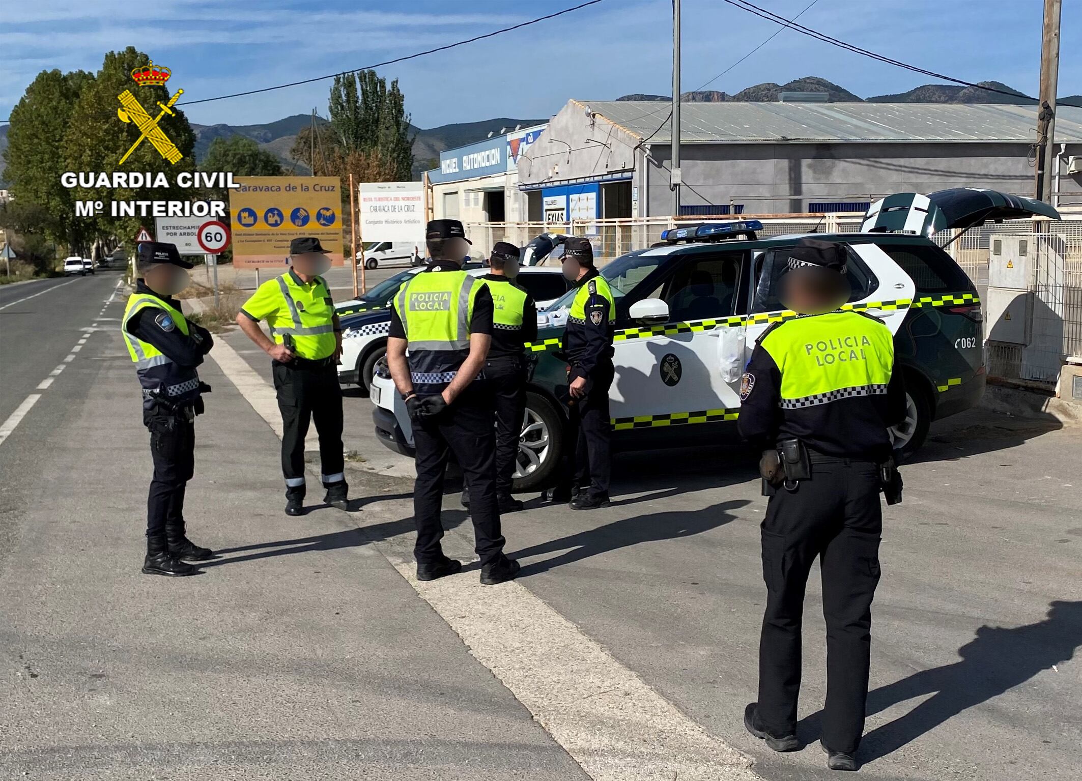 Actuación coordinada entre Policía Local de Cehegín y Guardia Civil