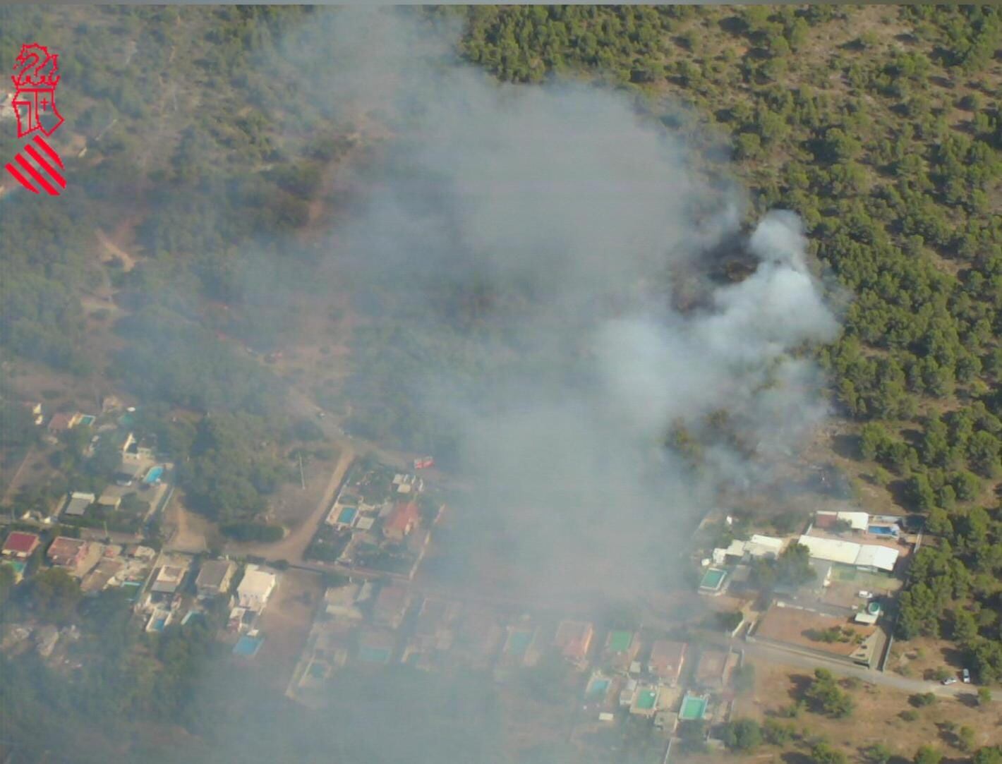 Incendio forestal registrado en Albalat dels Tarongers. Fuente: 112