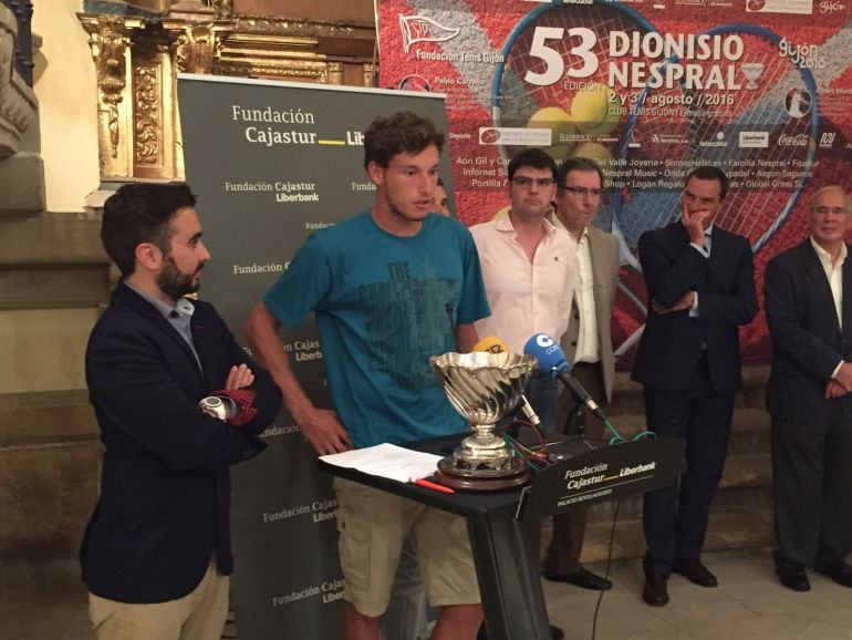 Pablo Carreño en la presentación del torneo Dionisio Nespral