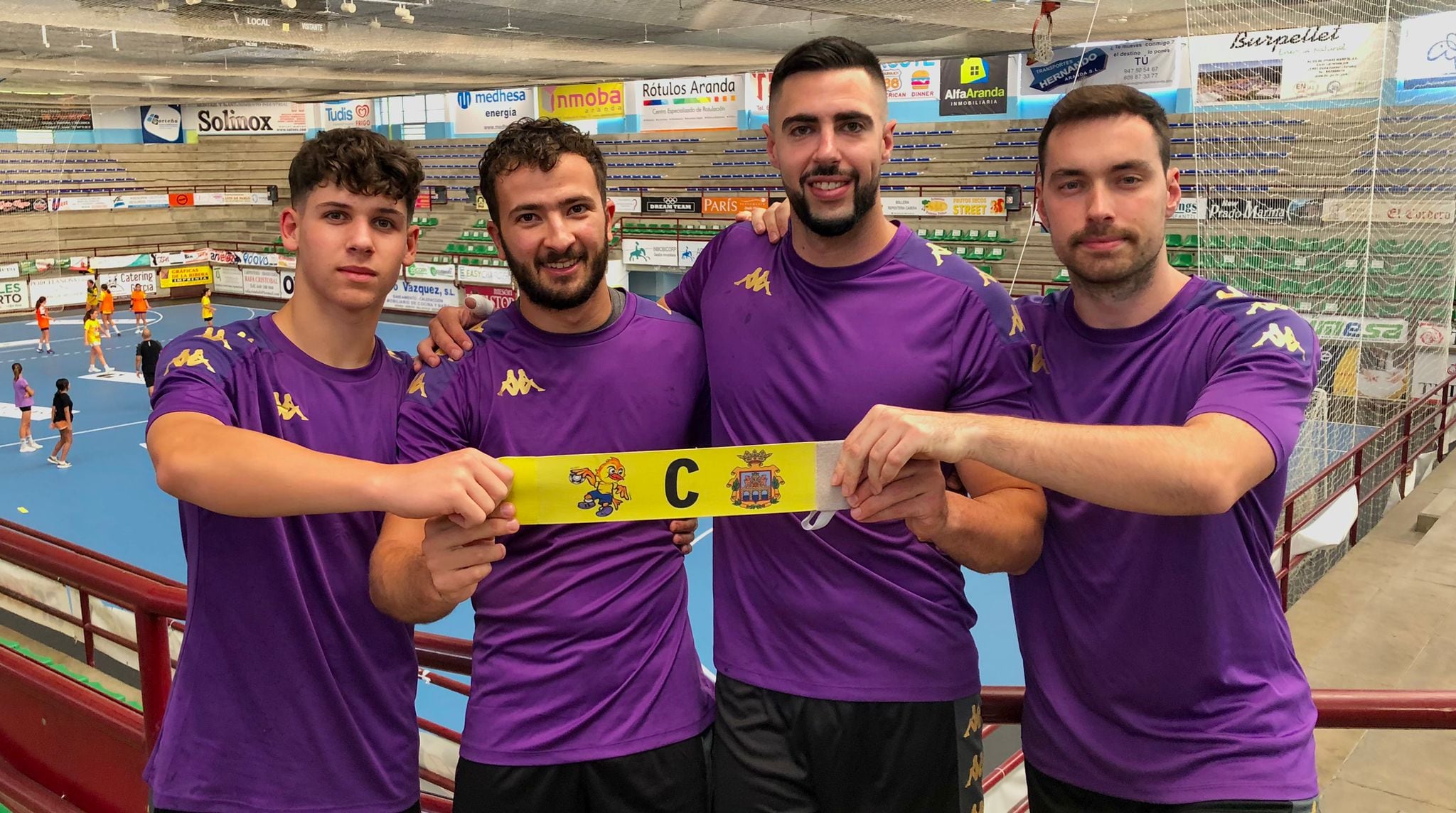 Los capitanes del Tubos Aranda: Tobes, Enebral, Pino y Pinillos (de izq. a dch)