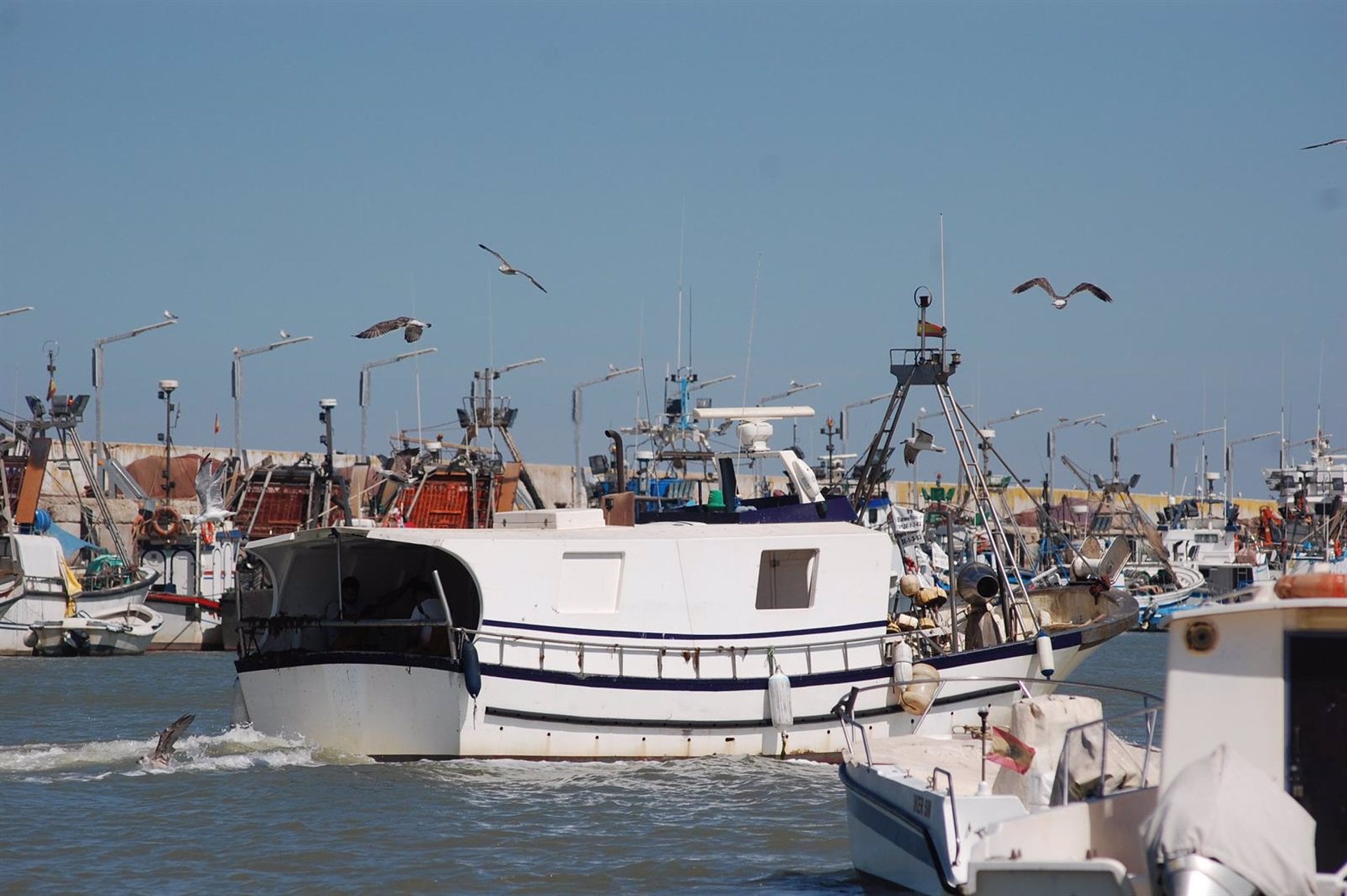 Barcos pesqueros en el puerto de Bonanza en Sanlúcar