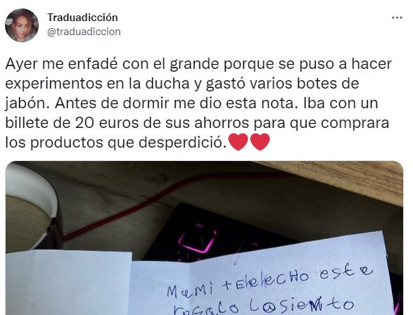 La respuesta del niño a su madre.