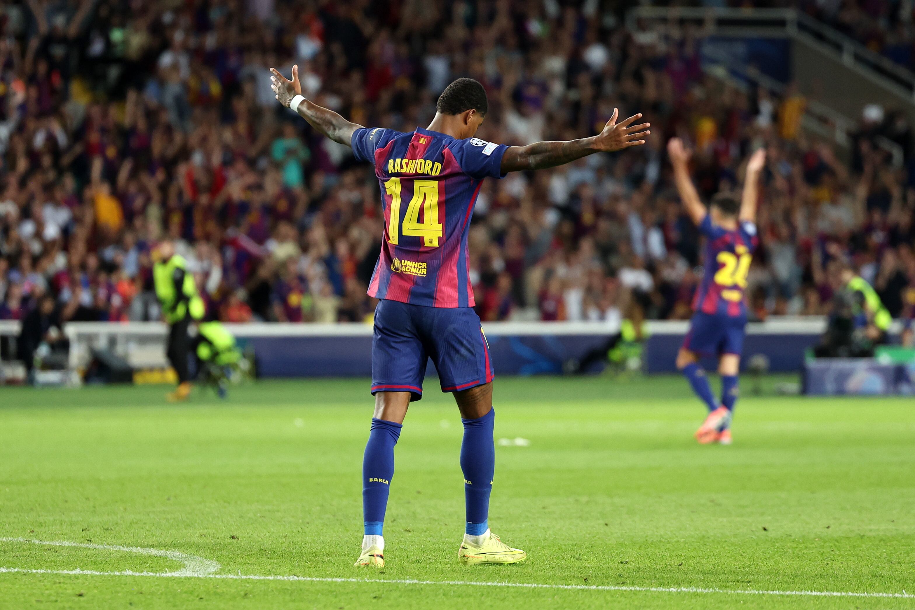 Marcus Rashford, durante el partido entre FC Barcelona y Olympiacos de la Champions League