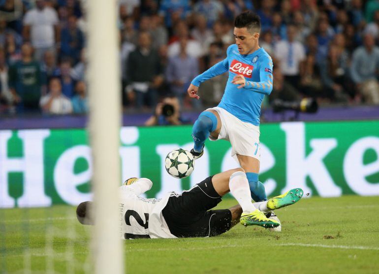 Callejón, durante un partido con el Nápoles