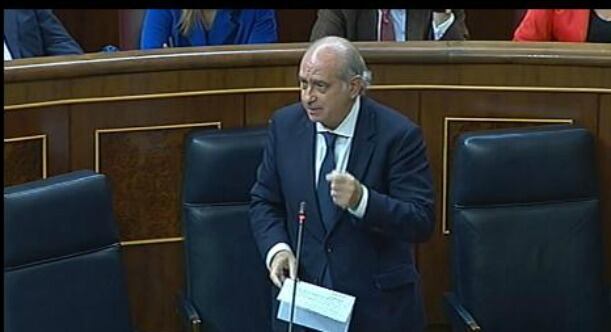 El Ministro del Interior durante la comparecencia en el Congreso