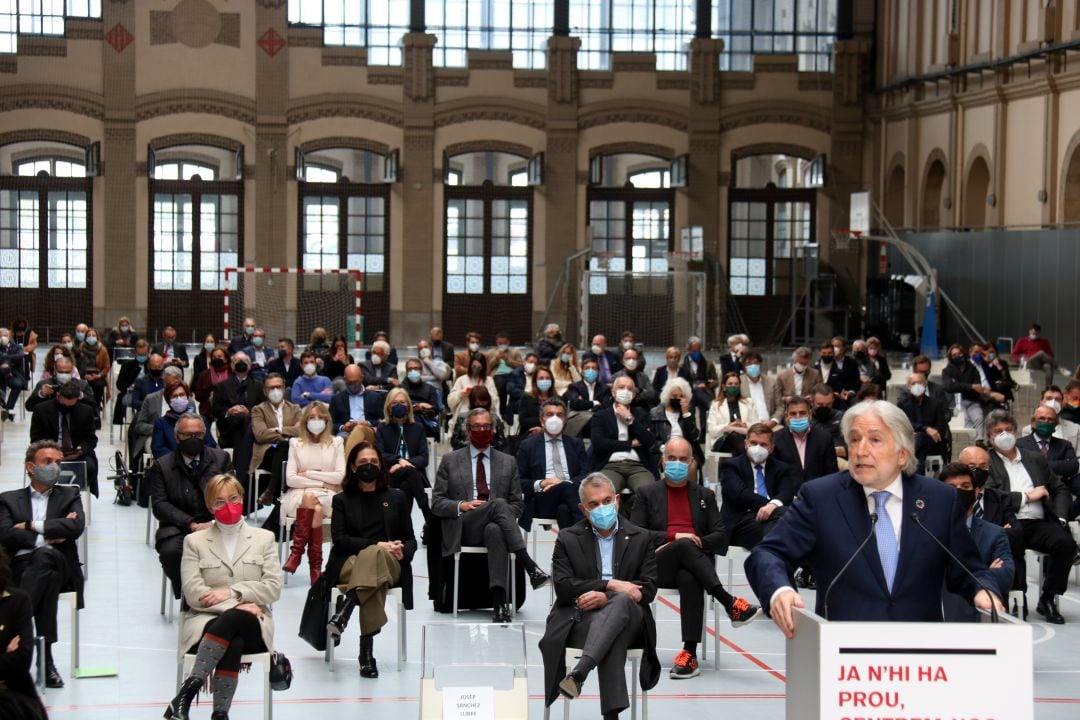 Intervenció de Josep Sánchez-Llibre durant la trobada d'empresaris a l'Estació del Nord de Barcelona